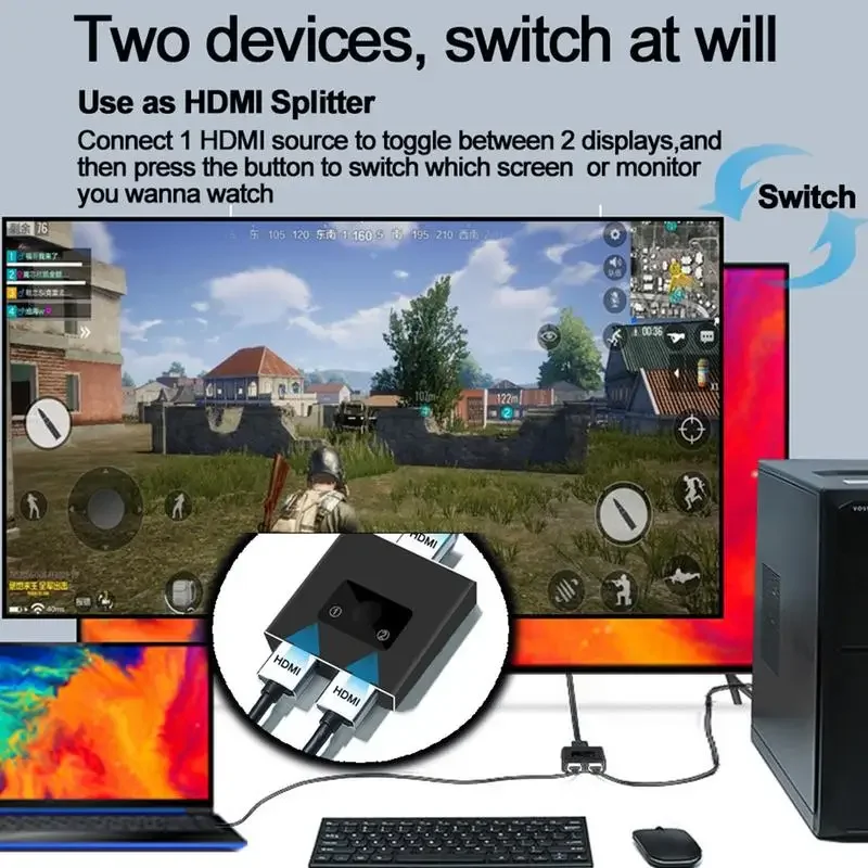 60 Гц usb-хаб мини-разветвитель порта дисплея двунаправленный адаптер питания