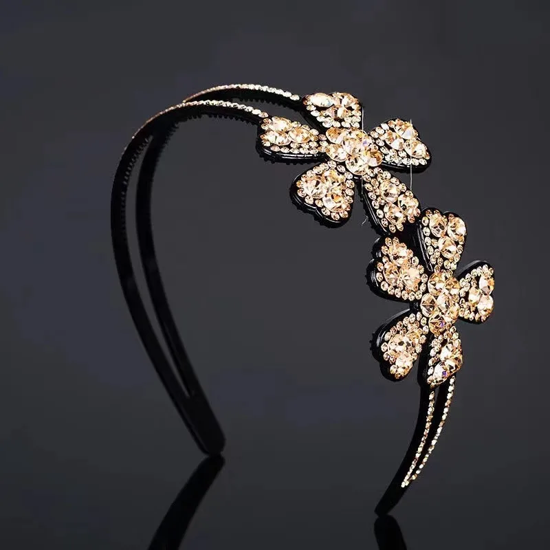 Ободок Стразы с нескользящим цветочным рисунком для женщин ободок волос