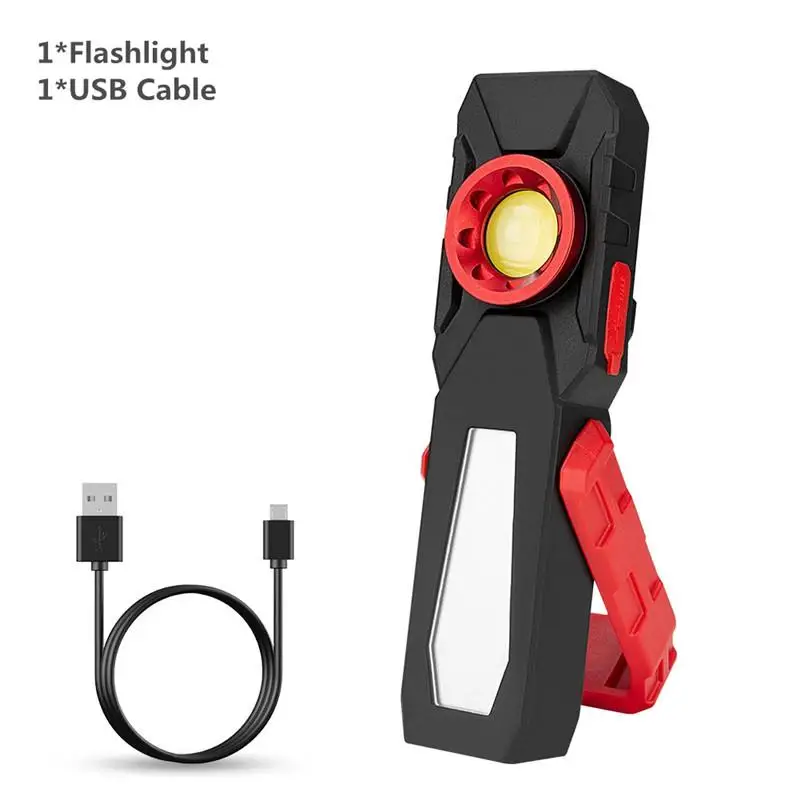 

Led Workshop Work Light Usb Rechargeable Flashlight Outdoor Emergency Lighting Hand Held Lighting Portable Lantern with Hook