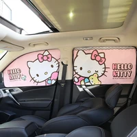 sanrioed kawaii anime kt cat magnetic car sun shade uv protection car curtain window sunshade car accessories window films gifts
