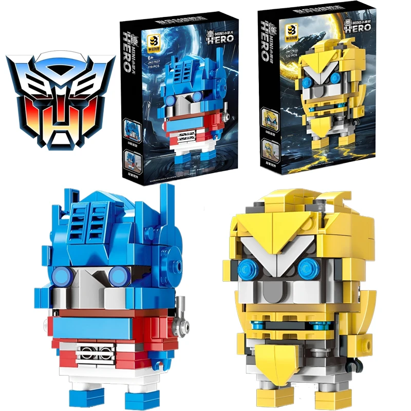 Фото Строительные блоки Transformers Lega Optimus Prima, игрушки из кирпичиков Бамблби, модель робота Hasbro Cybertron для детей, подарки на день рождения №1