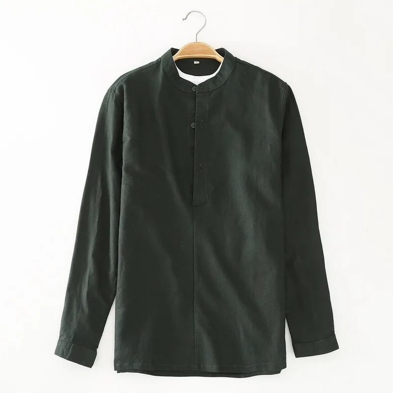 

Mens Clothing 2022 Fall Men's Linen Shirt Chinese Stand Collar Long Sleeve Linen Camisas Para Hombre