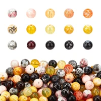 450pcs 8mm black yellow glass beads spacers round painted spacer loose bead for fall bracelets necklaces earring making 15colors