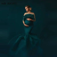 maternity dress for photo shoot ruffled tiered pregnant gowns woman babyshower long sheer party robes custom made