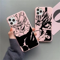 dragon ball z line art sketch phone case for iphone 13 12 11 pro max mini xs 8 7 6 6s plus xr matte candy pink silicone cover