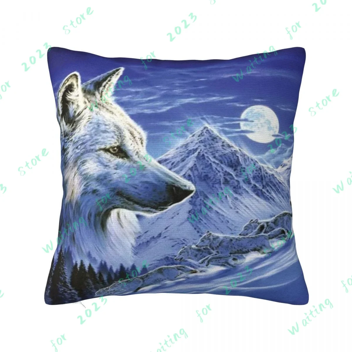 

Короткая плюшевая наволочка в скандинавском стиле с изображением волка, Дельфина, декоративная наволочка из полиэстера, декоративная хлоп...