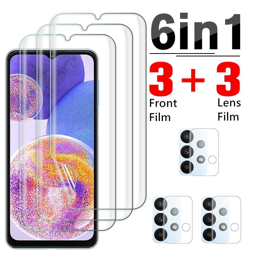 

6 в 1 Гидрогелевая пленка для переднего экрана для Samsung Galaxy A23 4G Samsung A23 A22 4G 5G A21s A20 A20s Защитная пленка для объектива камеры безопасности