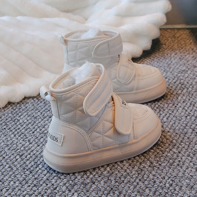 Популярные детские зимние сапоги бархатная и утолщенная теплая обувь ботинки