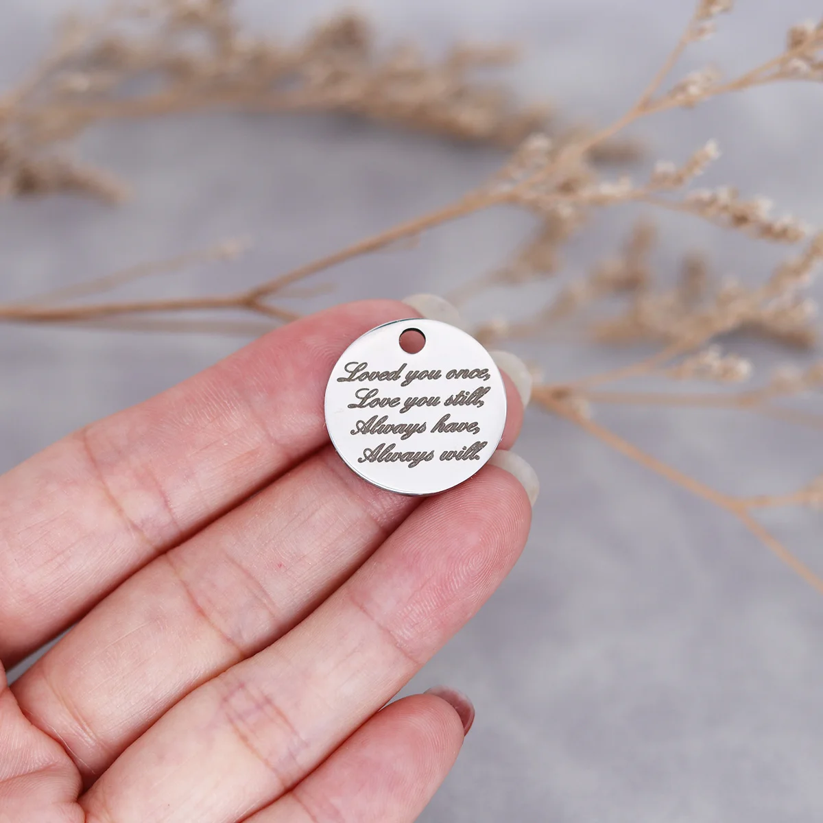 

3Pcs/lot Loved You Once Love You Still Always Have Always Will Laser Engraved Stainless Steel High Polish Mirror Surface Pendant