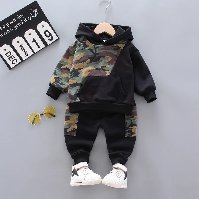 

LZH Baby Boys Clothing New 2023 Autumn Sports Set Long Top + Pants 2piece Camouflage Children Clothes 1-5 Years Old Kids Clothes