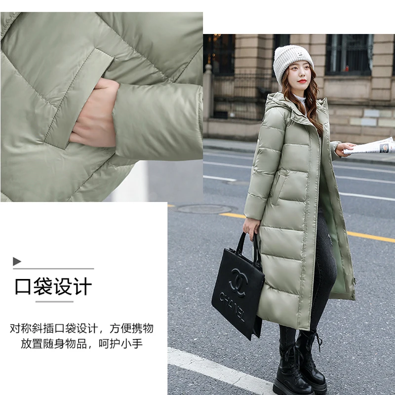 Solid Color Long Puffer Jackets for Women Winter Fashion Trends Clothes Teenage Girls High Quality Bubble Coat Casual Streetwear