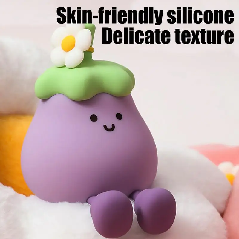 Силиконовый детский ночник перезаряжаемый светильник в форме баклажана