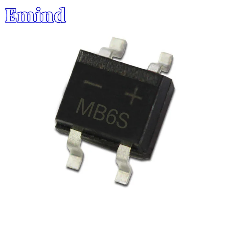 

100Pcs MB6S SMD Bridge Rectifier SOP-4 Rectifier Bridge Stack 0.8A/600V MBS Footprint