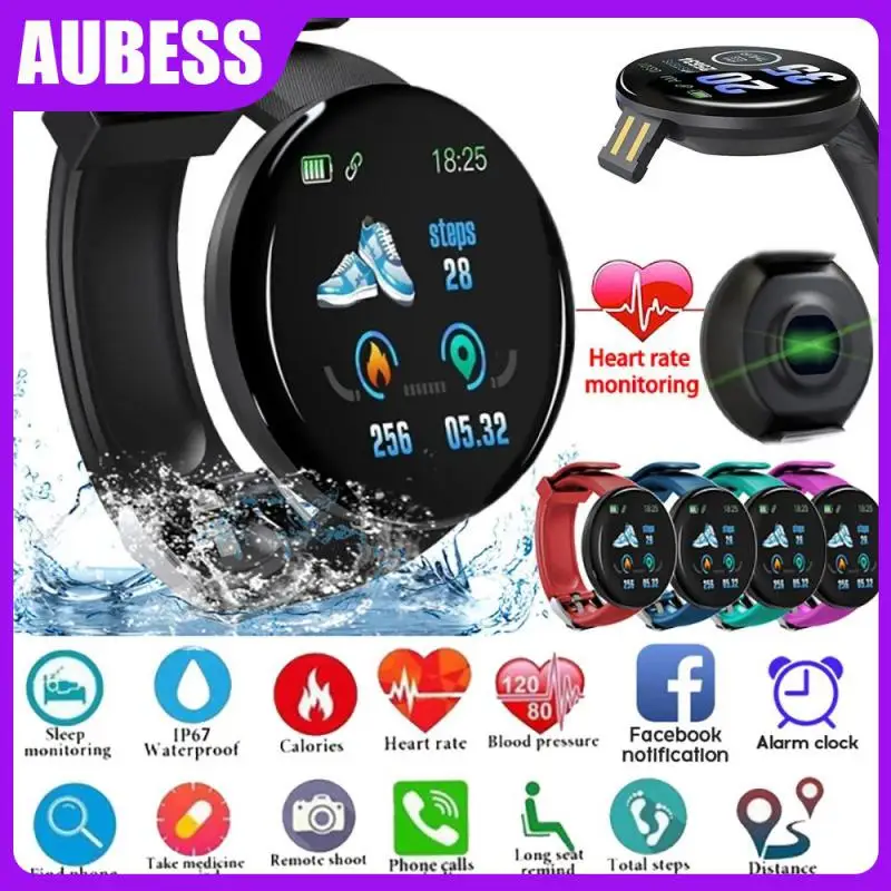 

D18S Smart Bracelet Wireless Information Reminds Exercise Heart Rate Sleep Monitoring Call Pedometer Touch Sensor Smart Watch