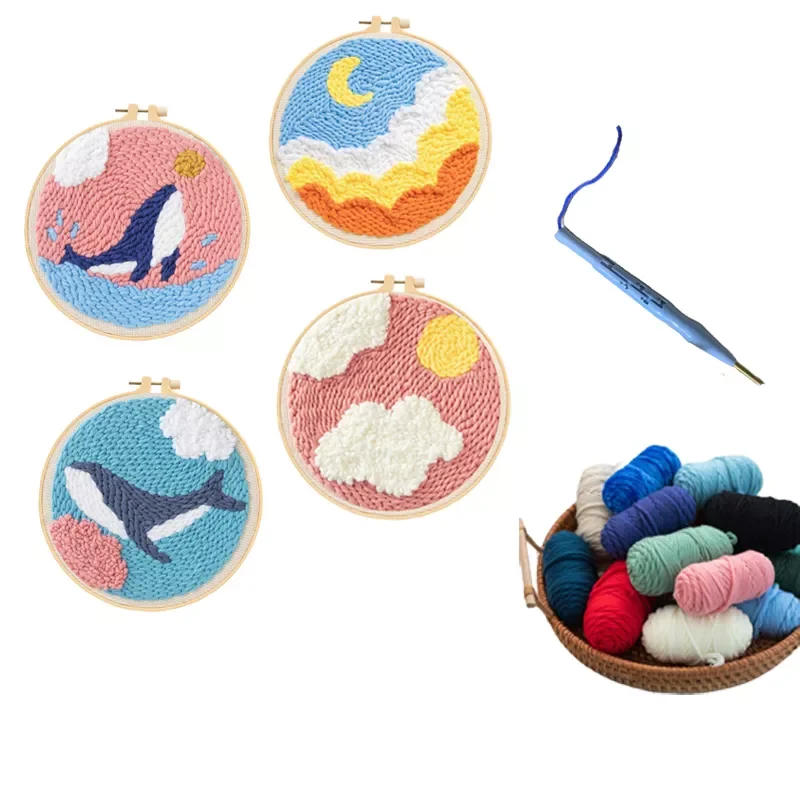 

Punch Needle Embroidery DIY Kit for Beginner Needlework Cross Stitch Set Sewing Art Craft Painting Home Decor Dropshipping