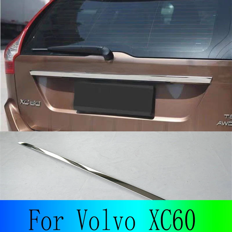 

For Volvo XC60 Car Trunk Cover Door Sticker Moldings Chrome Trim Stainless Steel Car Accessories Back Tailgate Decorative Strips