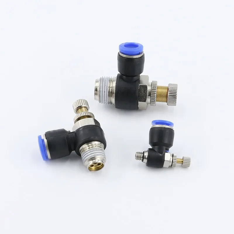 

10pcs Pneumatic gas pipe adjustable speed valve Cylinder connector Air flow valve Throttle valve Pressure regulating switch