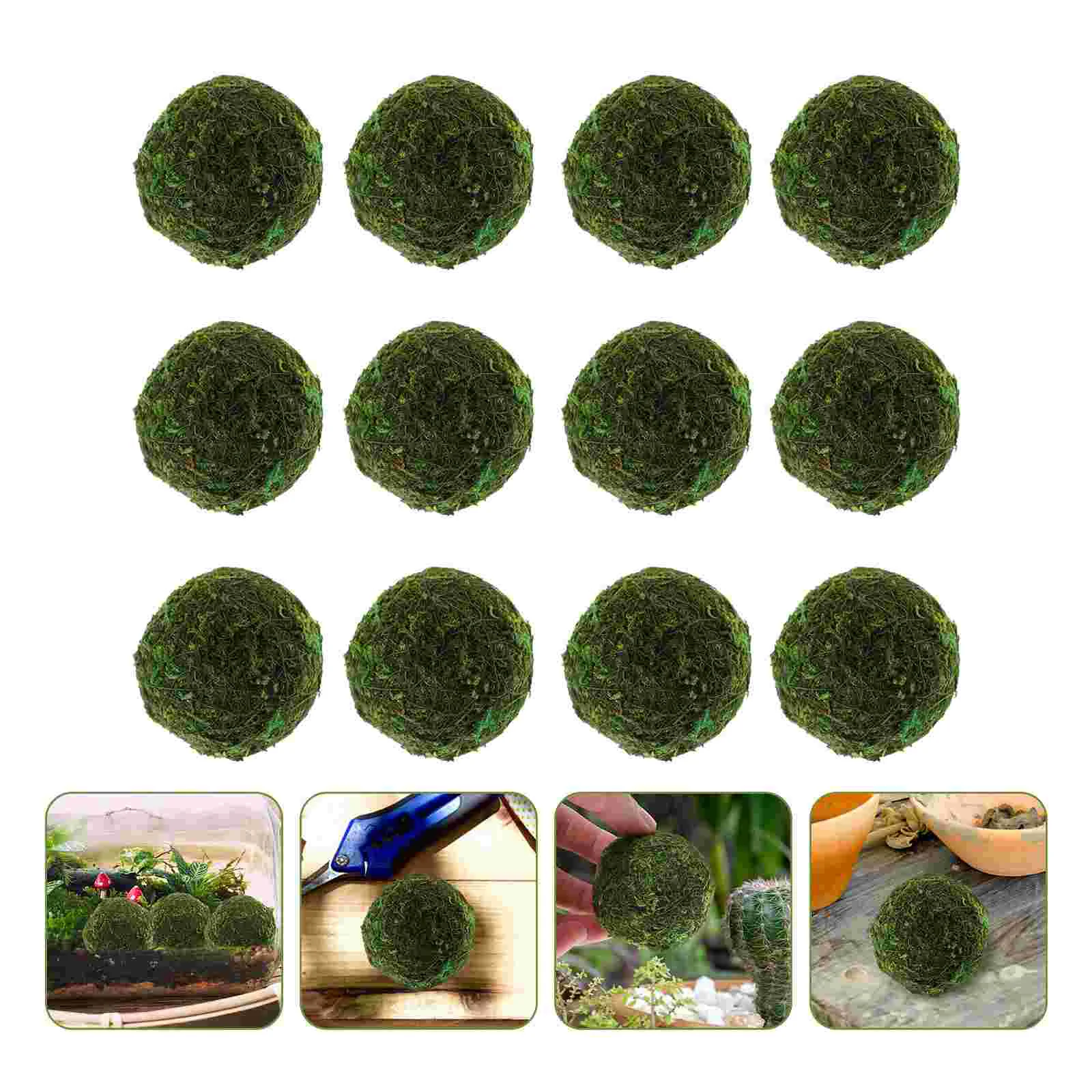 

Green Decorative Faux Artificial Garden Globes Fake Natural Decor Tank Ornaments Stones Greenery Dried Filler Bonsai Foam Vase