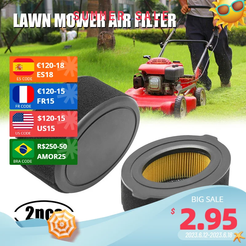 

2pcs Air Filter For MTD 161-VH 170-AUA For Yard Man Yard 24A-67M3001 Blower For 247282820 Steel Blade Dethatcher Parts