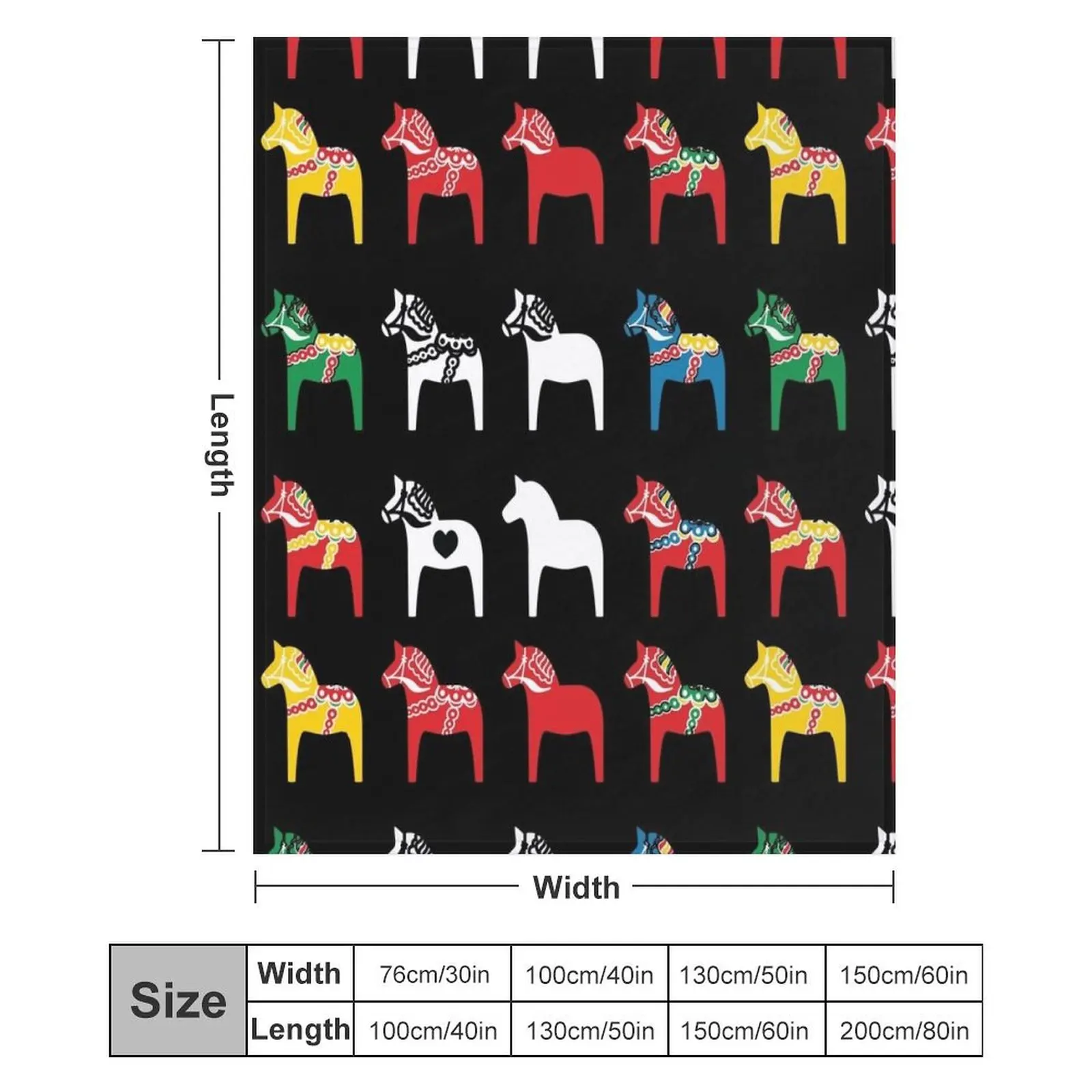 Dala Horses Dalarna Швеция Horse Dalecarlian Шведское красочное одеяло Роскошные волосяные