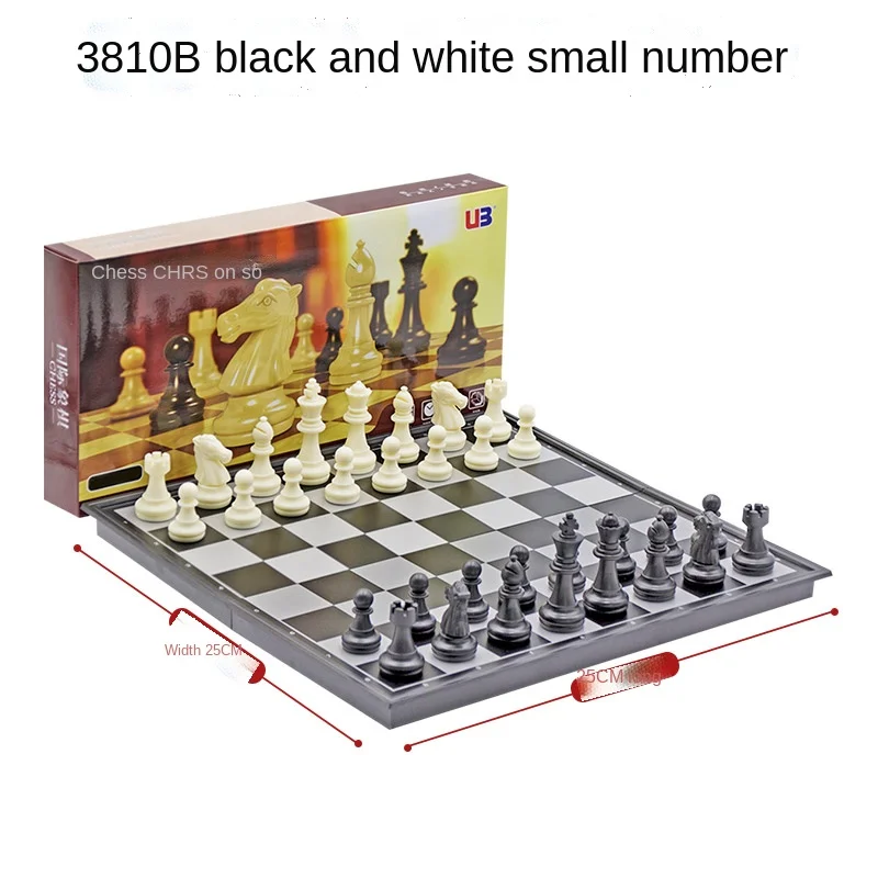 Chess Game-Specific AIA with Magnetic Folding Chessboard Children Beginner Primary School Students High-Grade Black and White