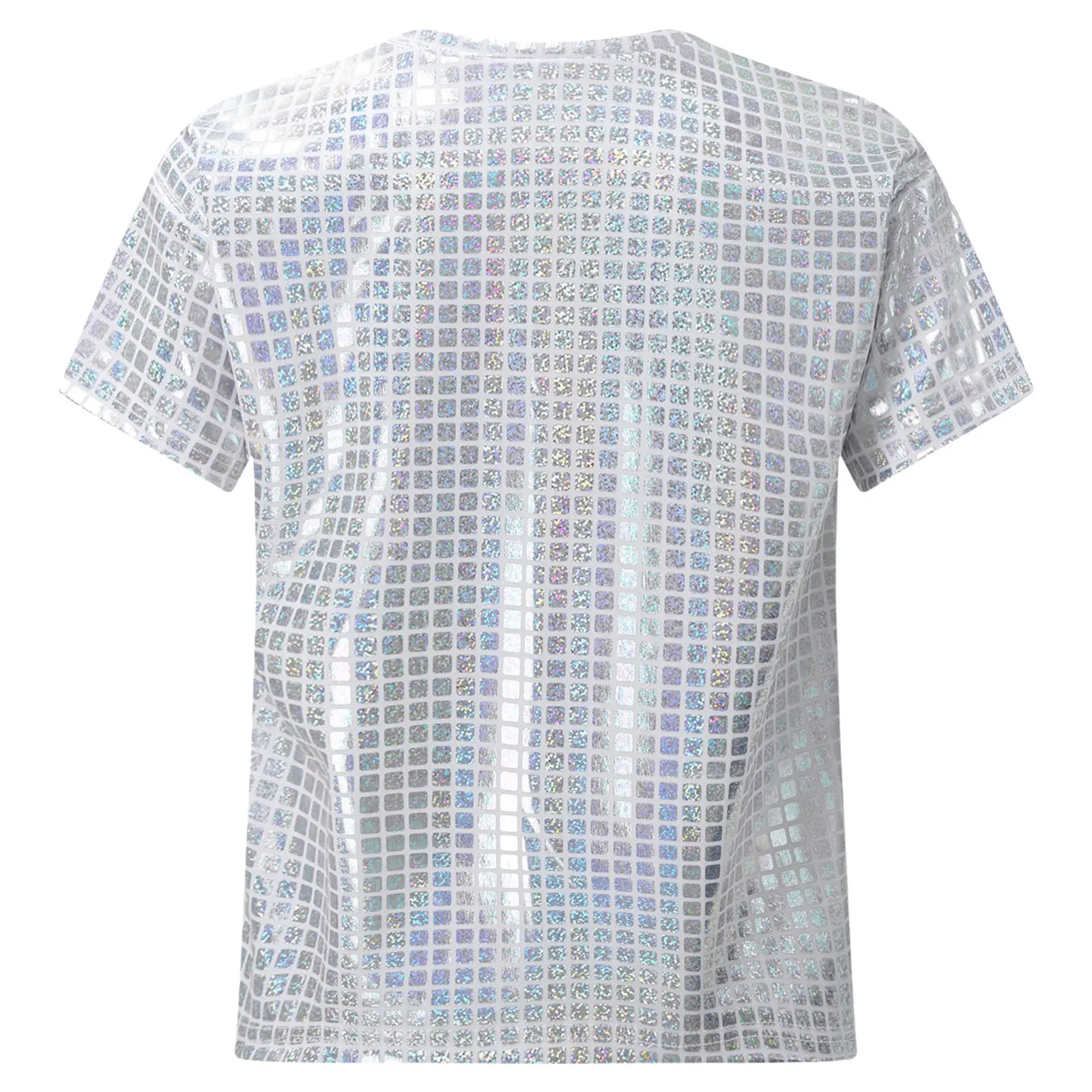 Детская футболка с блестящими блестками и коротким рукавом для девочек