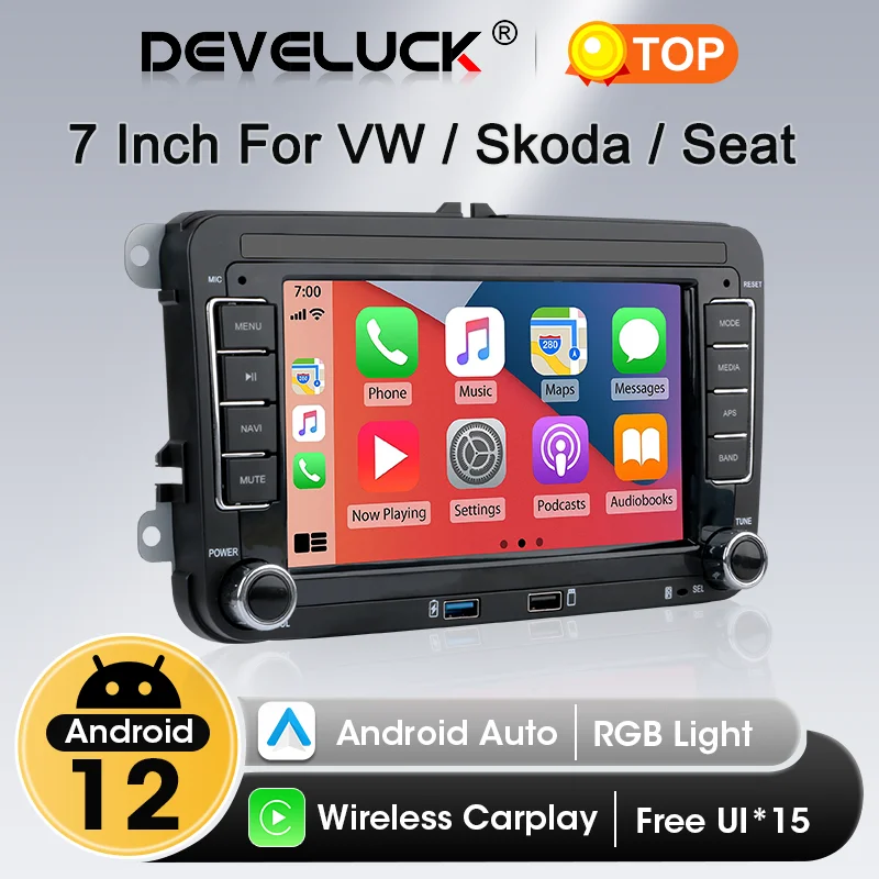 Автомобильный Мультимедийный Плеер Android 12 2 Din Gps-навигация