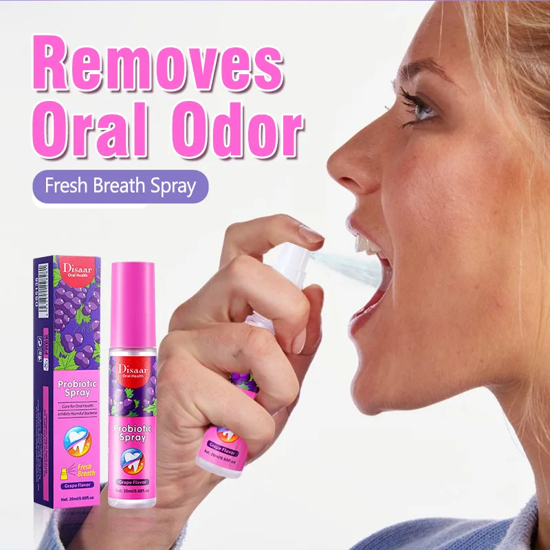 Grape Mouth Breath Freshener Oral Spray Female Male Portable Kissing Cleaning Spray Serum Remove Bad Breath Smoking Health Care