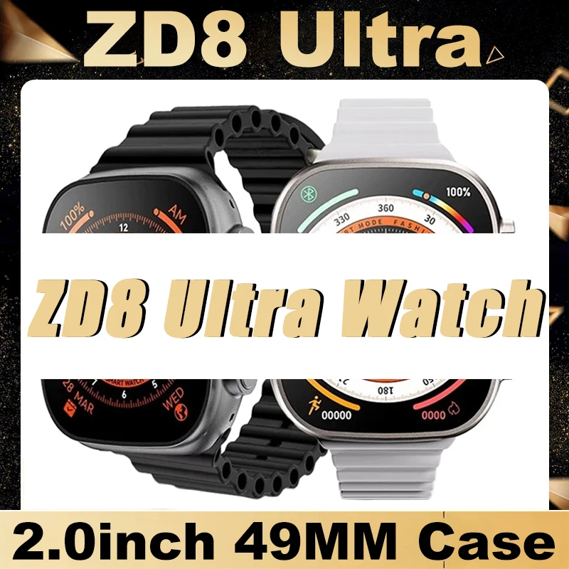 

2023 ZD8 Ultra 49mm Smart Watch Series 8 1:1 Case 2.0" HD Screen Sport Tracket Smartwatch Men Bluetooth Call ECG IP68 Waterproof