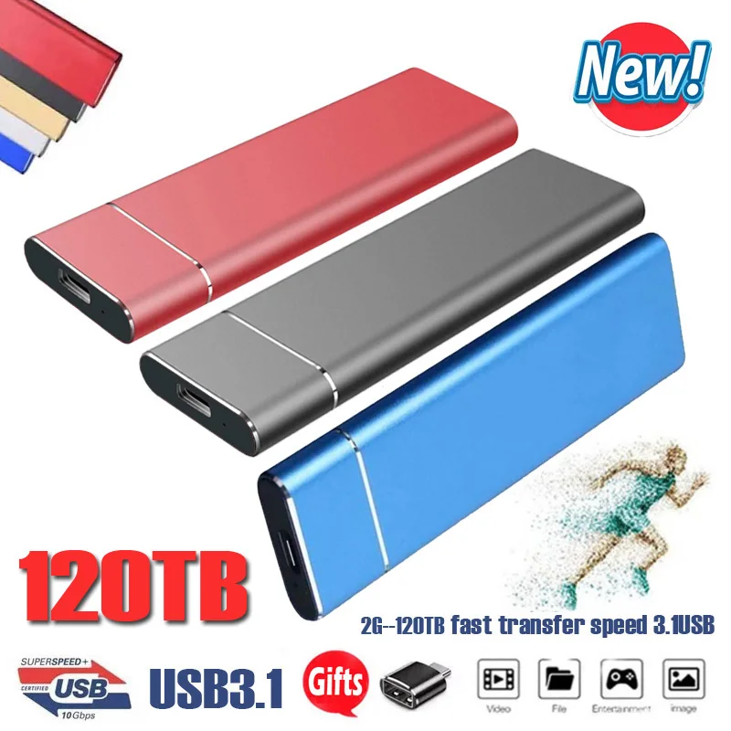 

2/8TB Portable High-Speed Mobile Solid State Drive 500/512GB 4/16/64/1TB SSD Mobile Hard Drives External Storage Decives Laptop