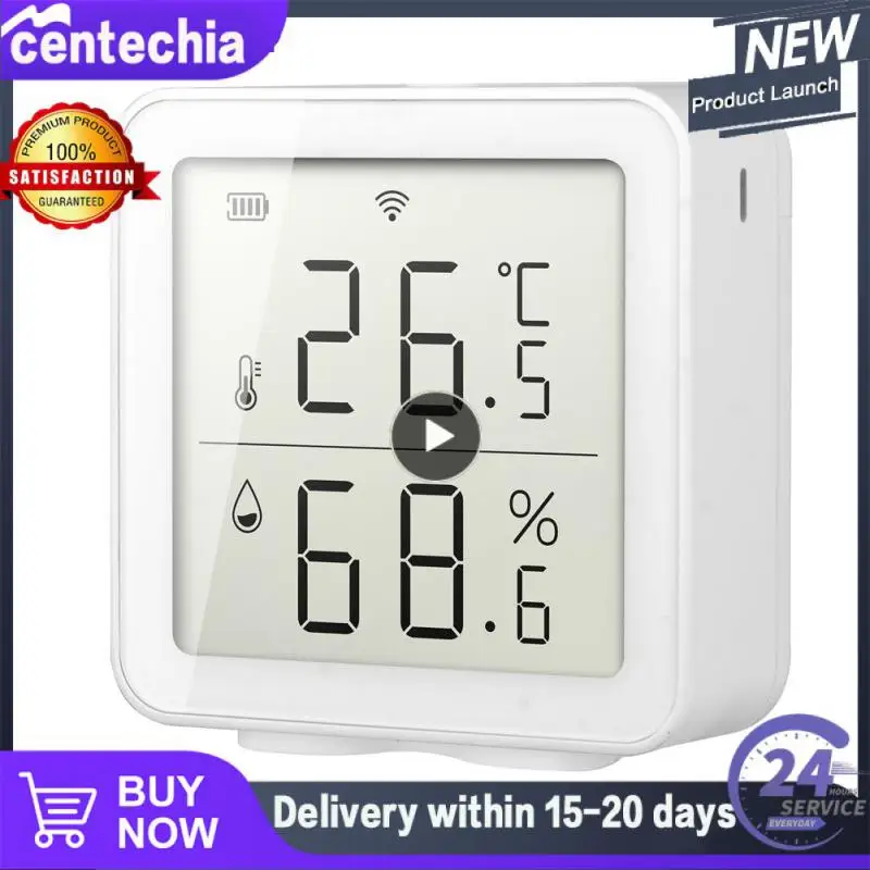 

New Wireless Temperature And Humidity Sensor Wfi Electronic Temperature And Humidity Wireless Meter Sensor Smart Home White