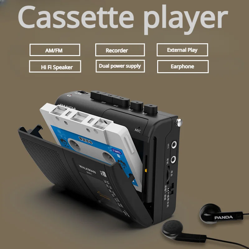 Walkman Tape Recorders With Loudspeaker Support 3.5mm Headph