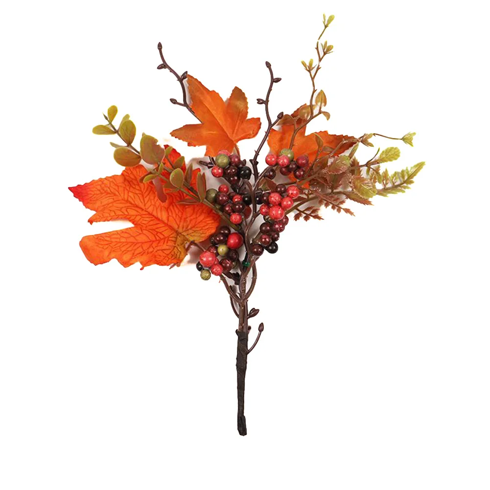 

Autumn Fall Maple Leaves Branch Foam Artificial Fake Maple Leaves Stems Plants Outdoor Home Decor