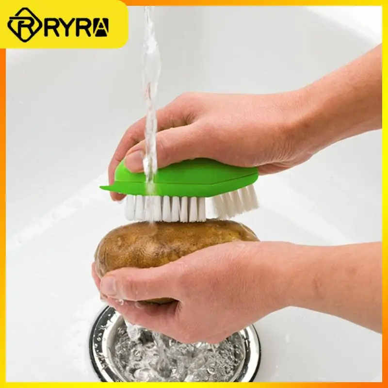 

Potato Fruits Helper Cleaning Brush Plastic Brush Crevice Washing Brush Dirt Remove Kitchen Gadgets Bendable Portable Household