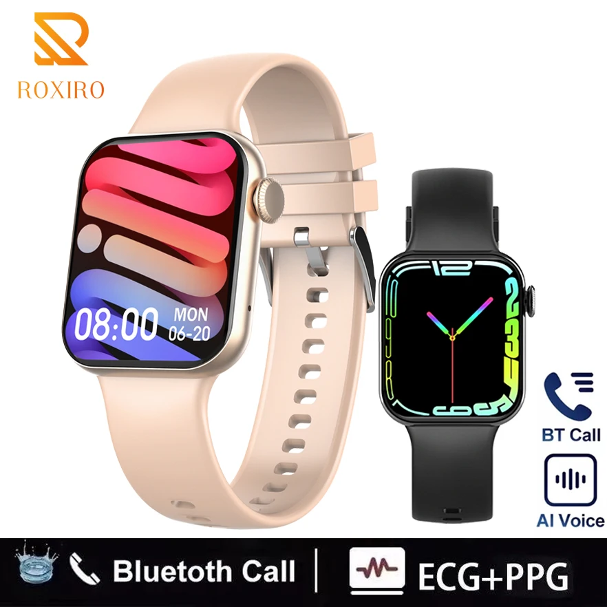 

Roxiro Smart Watch Bluetooth Calls Full Touch Fitness Track Waterproof Activity Tracker Sport Clock For Android IOS SmartWatches