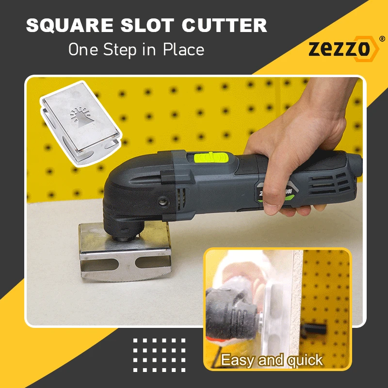 

Square Slot Cutter with Four Blades Multi-Tool Single and Double Gang Electrical Wall Outlet Cutter for Voltage Electrical Boxes