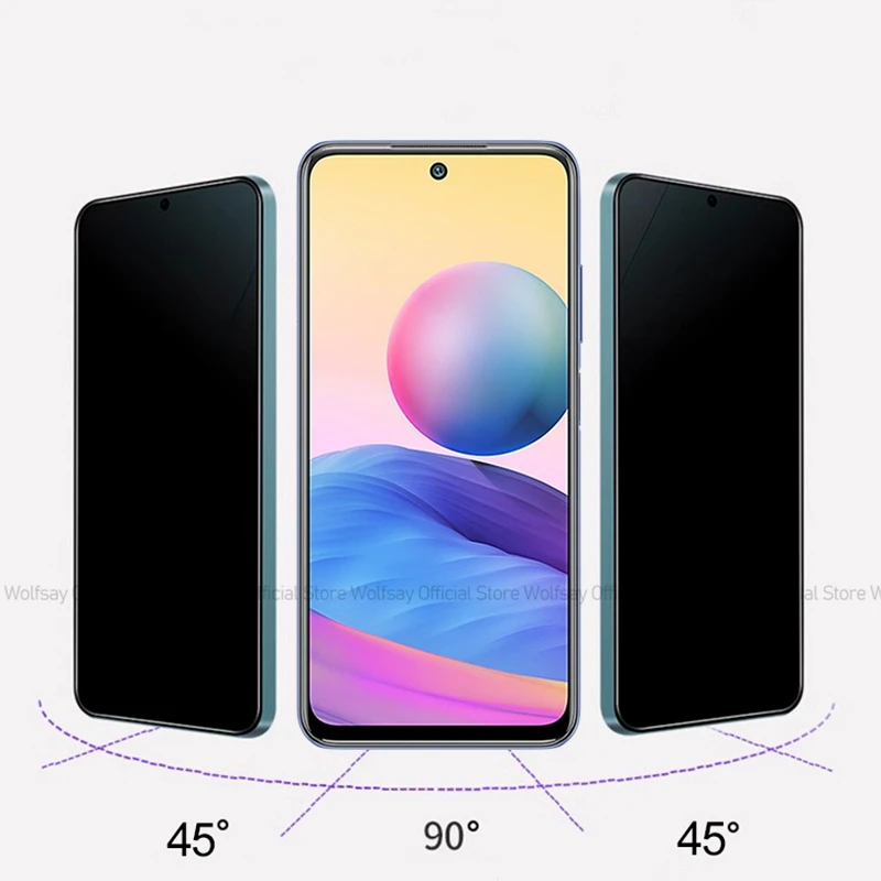 Защитная пленка для экрана Xiaomi Redmi Note 10 5G 2/4 шт. противошпионское закаленное