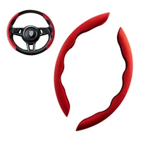 2pcsset snap on suede car steering wheel cover non slip durable breathable steering wheel sheel car accessories decoration