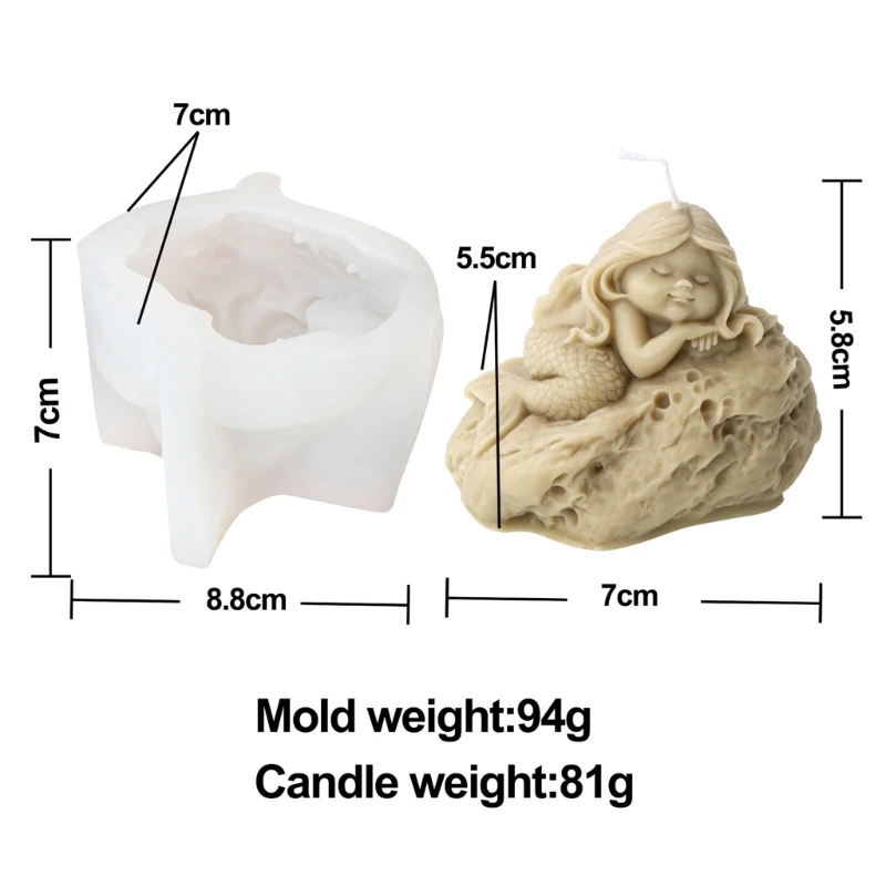 3D силиконовая форма для свечей-русалок выпечки шоколада сделай сам формы мыла