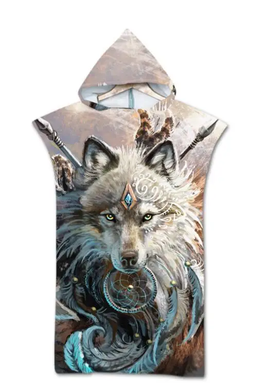 Модное быстросохнущее пляжное полотенце с капюшоном и принтом животных банное