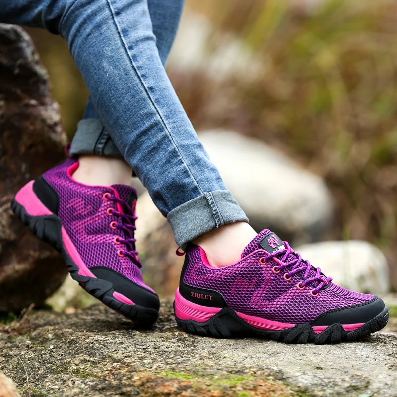 Summer Outdoor Non-slip Men's Hiking Shoes Breathable Camping Shoes Men Wading Shoes Mesh Trekking Sneakers Women Plus Size 47