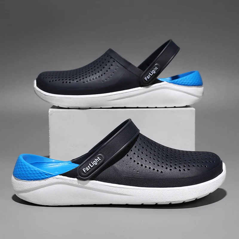 Летние модные пляжные сандалии мужские нескользящие тапочки на толстой подошве