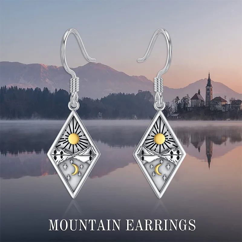 

Новые стильные циркониевые Подвесные серьги в европейском и американском стиле, модные серьги в виде Солнца и Луны для женщин, подарки, ювел...