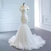 

Lace Mermaid Wedding Gown Off Shoulder Sweetheart Bridal Dresses