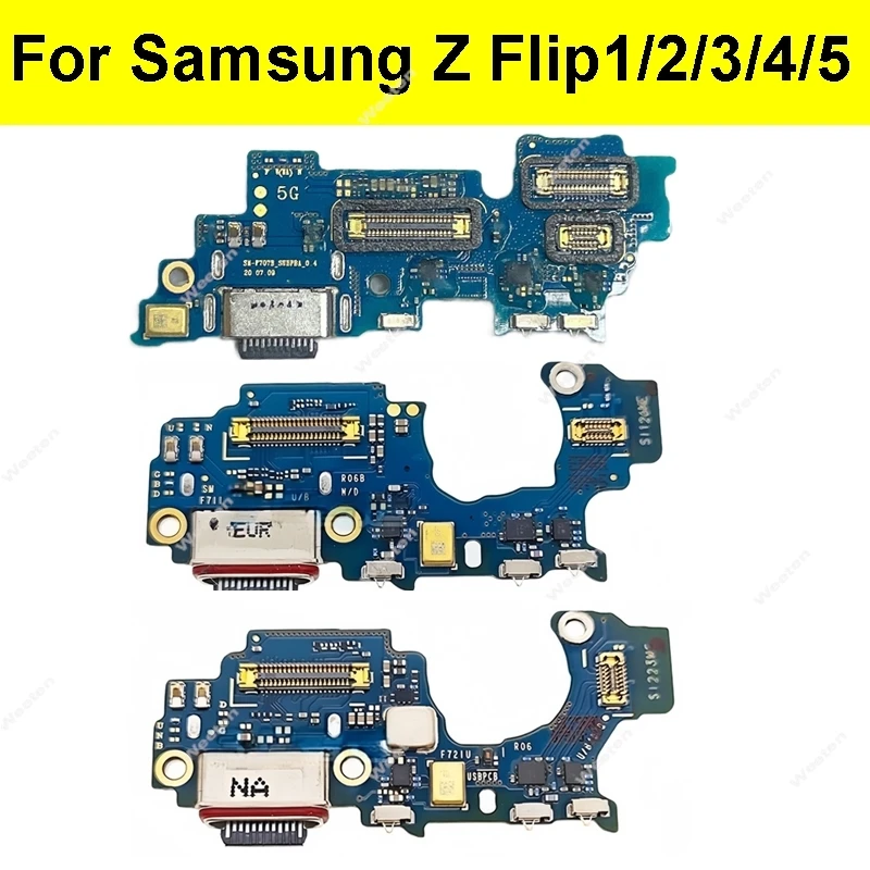 Зарядный порт USB-плата для Samsung Galaxy Z Flip1 2 3 4 5 Filp2 Filp3 Filp4 Filp5 5G F700F F707B F711U/B F721N F731U