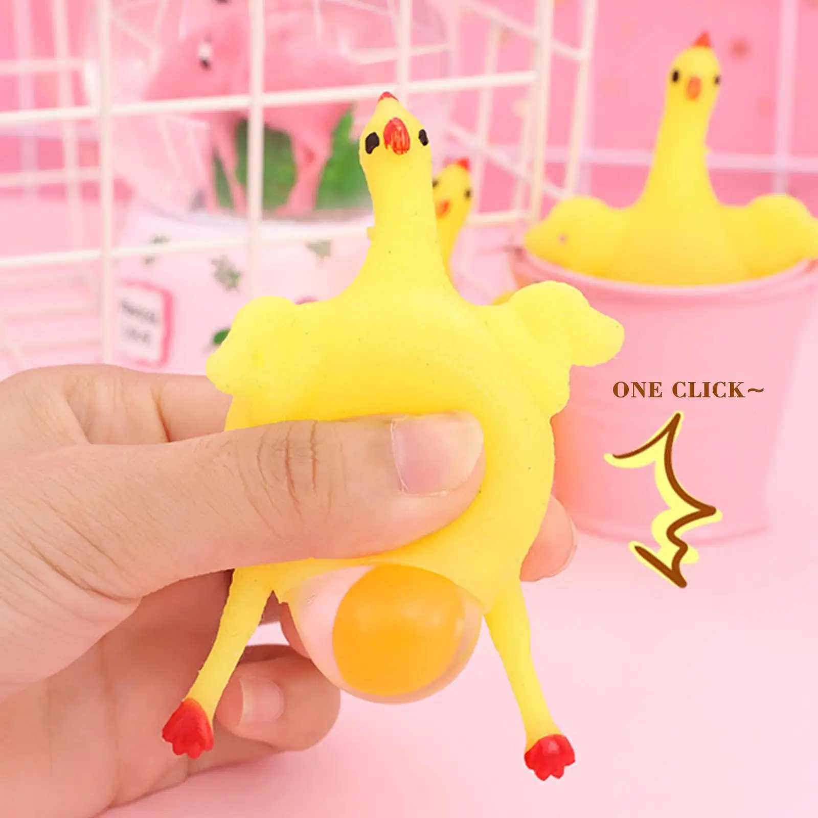 

Novelty Funny Chicken Egg Laying Hens Anti Stress Squeeze Egg Relief Chicken Toys Stress Squeeze Keychain Gifts Laying Gadg V1n0