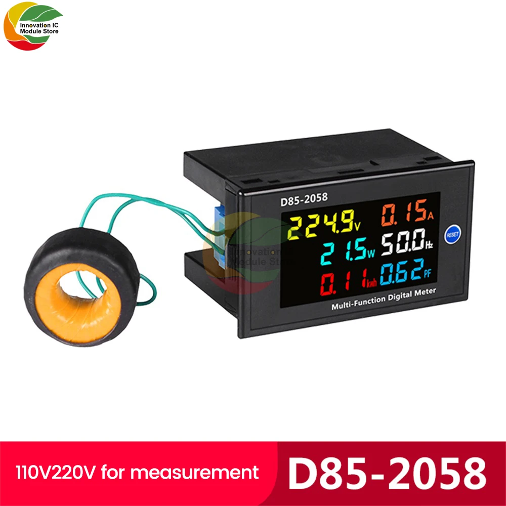 

AC Current Voltage Amperage Power Energy Panel Meter LCD Digital Display Ammeter Voltmeter Multimeter AC 80-260V