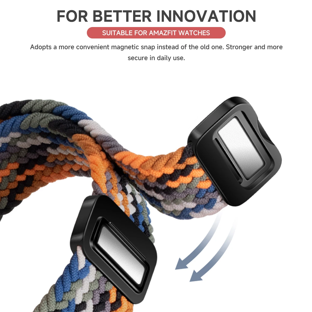 Фото Нейлоновый плетеный ремешок-петля для Huami Amazfit T-Rex 3 2, эластичный браслет для умных часов Huami Amazfit T-Rex/Pro/2Ultra Correa №4