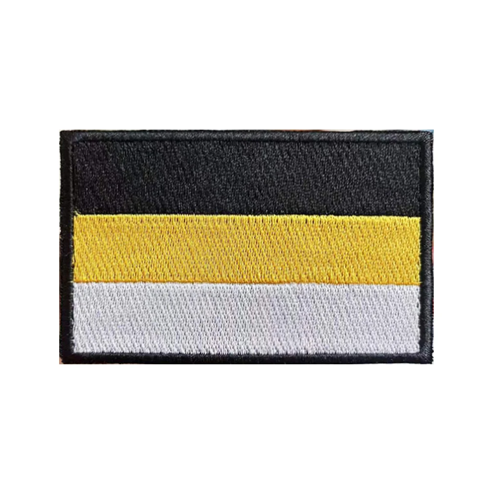 1PC Russian Empire Flag Armband Embroidered Patch Hook & Loop Or Iron On Embroidery  Badge Cloth Military Moral Stripe