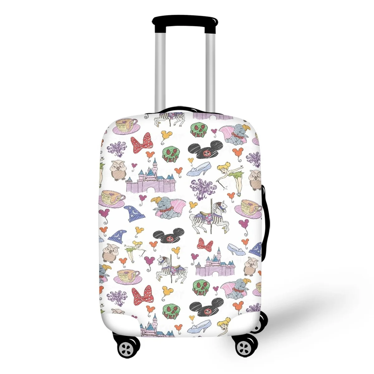 HALYUNASC Travel Luggage Cover Cartoon Mouse Pattern Suitcase Cover Kawaii Elastic Dust-proof & Water-proof Protector